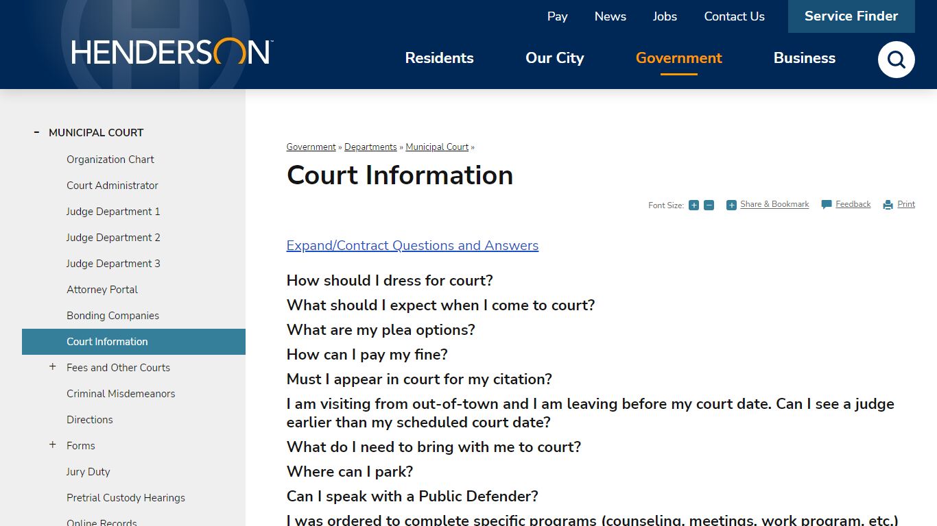 Court Information | Henderson, NV